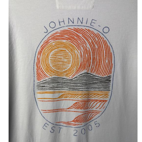 johnnie-O Mens Long Sleeve Graphic Tee Shirt White Soft Cotton SZ XL Athleisure - Picture 2 of 8